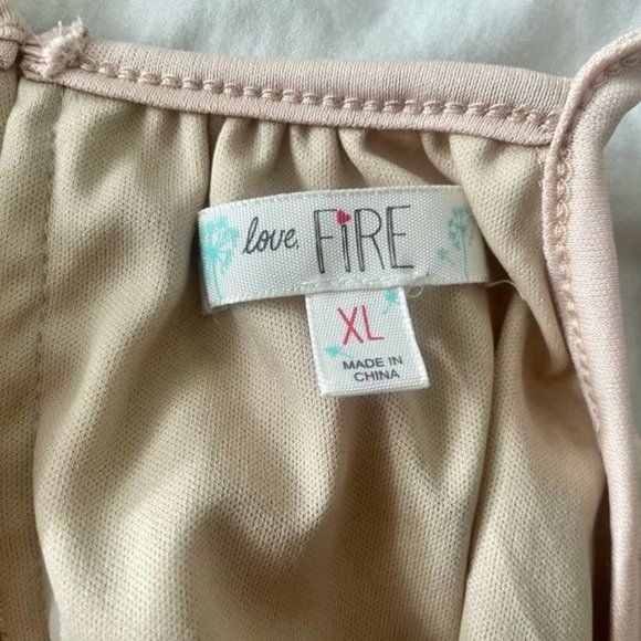 Love Fire Summer Top size XL with lace over layer and spaghetti straps. - Picture 9 of 9
